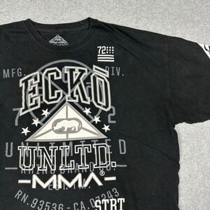 Ecko Unltd MMA Mens T-Shirt 2XL Black Graphic Rhino Logo STRT DVSN Short Sleeve